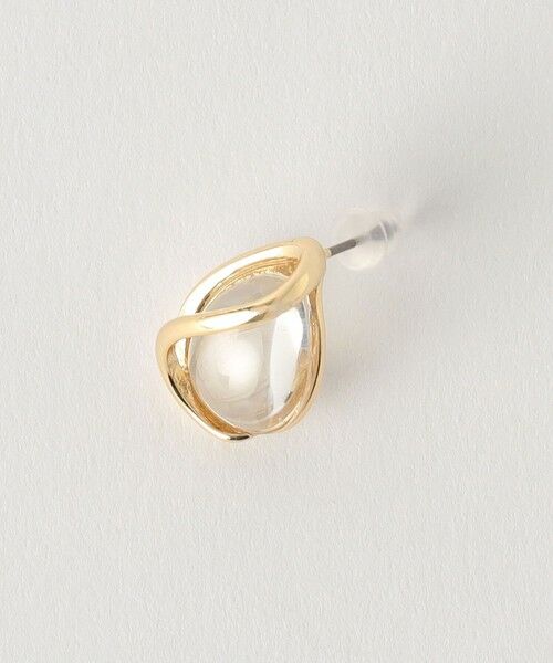 green label relaxing / グリーンレーベル リラクシング ピアス・イヤリング | クリア シズク メタルフレーム ピアス | 詳細1