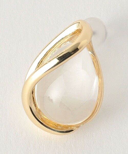 green label relaxing / グリーンレーベル リラクシング ピアス・イヤリング | クリア シズク メタルフレーム ピアス | 詳細4