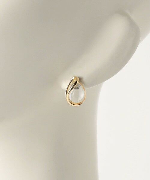 green label relaxing / グリーンレーベル リラクシング ピアス・イヤリング | クリア シズク メタルフレーム ピアス | 詳細5