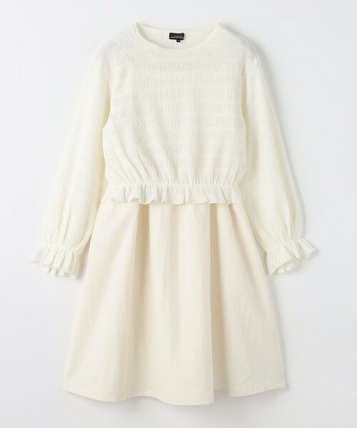 green label relaxing/グリーンレーベル リラクシング キャミワンピース+ロングスリーブ プルオーバー セット / キッズ 100cm-130cm OFF WHITE 120cm green label relaxing/グリーンレーベル リラクシング キャミワンピース+ロングスリーブ プルオーバー セット / キッズ 100cm-130cm OFF WHITE 120cm