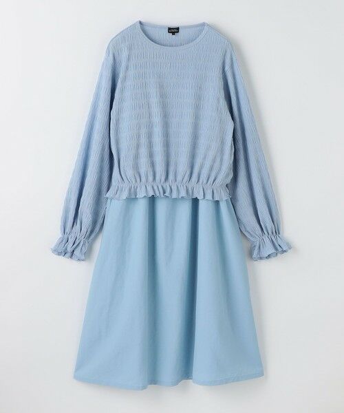 green label relaxing/グリーンレーベル リラクシング キャミワンピース+ロングスリーブ プルオーバー セット / キッズ 140cm-160cm LT. BLUE 150cm green label relaxing/グリーンレーベル リラクシング キャミワンピース+ロングスリーブ プルオーバー セット / キッズ 140cm-160cm LT. BLUE 150cm