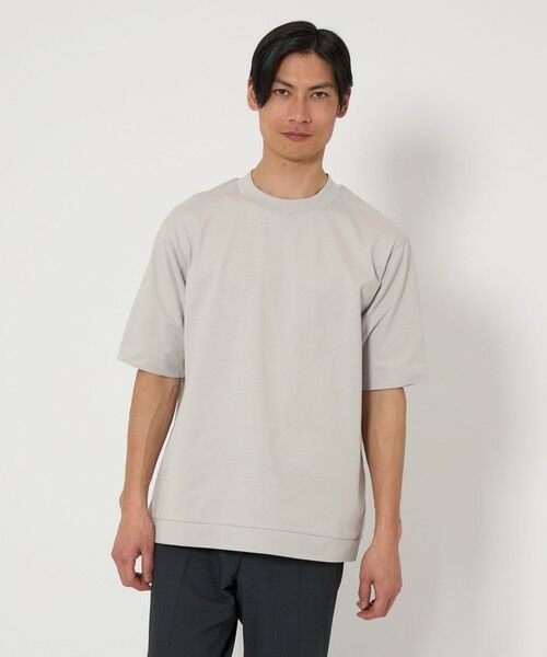 green label relaxing/グリーンレーベル リラクシング A+ COOL ビズ クルーネック カットソー -接触冷感・吸水速乾- LT. GRAY S green label relaxing/グリーンレーベル リラクシング A+ COOL ビズ クルーネック カットソー -接触冷感・吸水速乾- LT. GRAY S