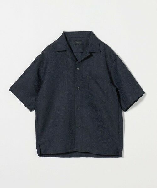 セール】 リネンライク ジャカード 半袖 シャツ （シャツ