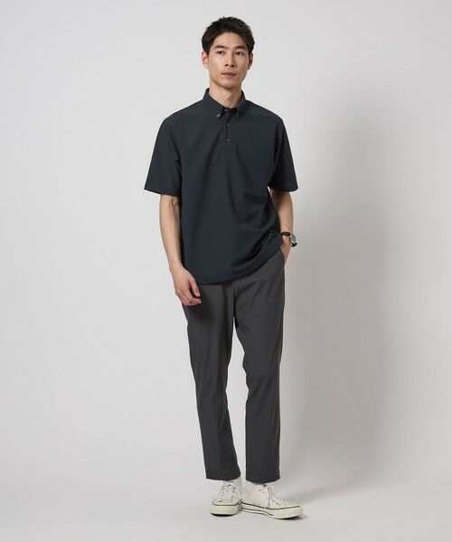 【ONLY】ネイビー 、グリーン２着セット ボタンダウン ポロシャツ　48サイズ サラっとTシャツのような着心地！ ストレッチ長袖ニットシャツ