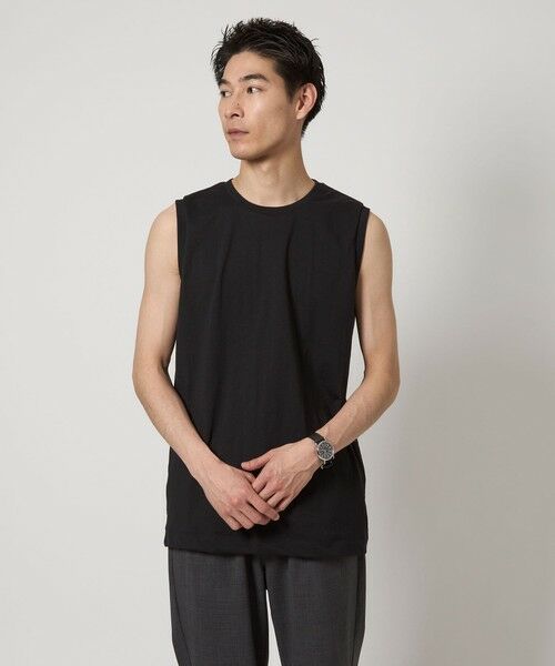 green label relaxing/グリーンレーベル リラクシング ドライ ノースリーブ Tシャツ -吸水速乾- BLACK L green label relaxing/グリーンレーベル リラクシング ドライ ノースリーブ Tシャツ -吸水速乾- BLACK L