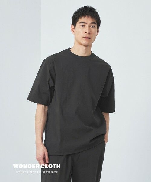 green label relaxing/グリーンレーベル リラクシング WONDER CLOTH クルーネック 半袖 Tシャツ -ストレッチ・接触冷感・吸水速乾- BLACK M green label relaxing/グリーンレーベル リラクシング WONDER CLOTH クルーネック 半袖 Tシャツ -ストレッチ・接触冷感・吸水速乾- BLACK M