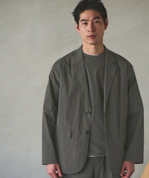 green label relaxing/グリーンレーベル リラクシング WONDER CLOTH カジュアル ジャケット -ストレッチ・接触冷感・吸水速乾- DK. GRAY S green label relaxing/グリーンレーベル リラクシング WONDER CLOTH カジュアル ジャケット -ストレッチ・接触冷感・吸水速乾- DK. GRAY S