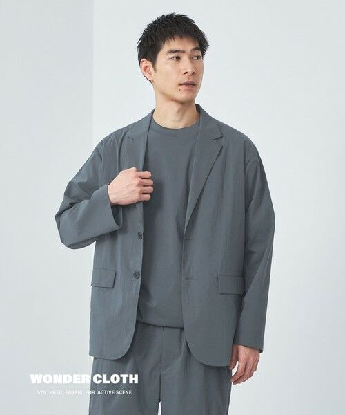 green label relaxing/グリーンレーベル リラクシング WONDER CLOTH カジュアル ジャケット -ストレッチ・接触冷感・吸水速乾- NAVY S green label relaxing/グリーンレーベル リラクシング WONDER CLOTH カジュアル ジャケット -ストレッチ・接触冷感・吸水速乾- NAVY S