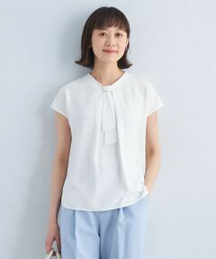 green label relaxing / グリーンレーベル リラクシング シャツ・ブラウス | チャーム ボウタイ フレンチスリーブ ブラウス