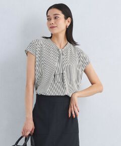 green label relaxing / グリーンレーベル リラクシング シャツ・ブラウス | チャーム ボウタイ フレンチスリーブ ブラウス