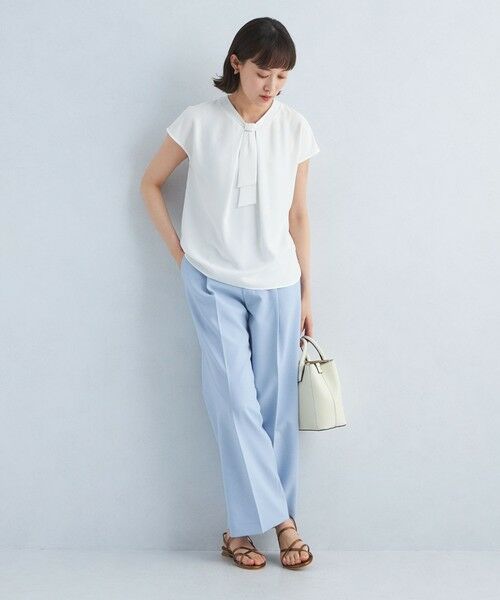 green label relaxing / グリーンレーベル リラクシング シャツ・ブラウス | チャーム ボウタイ フレンチスリーブ ブラウス | 詳細2