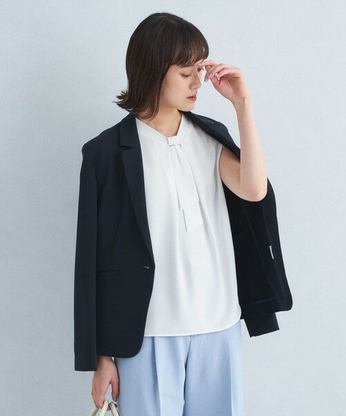 green label relaxing / グリーンレーベル リラクシング シャツ・ブラウス | チャーム ボウタイ フレンチスリーブ ブラウス | 詳細3