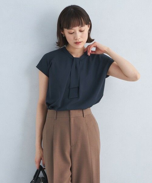 green label relaxing / グリーンレーベル リラクシング シャツ・ブラウス | チャーム ボウタイ フレンチスリーブ ブラウス | 詳細5