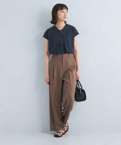 green label relaxing / グリーンレーベル リラクシング シャツ・ブラウス | チャーム ボウタイ フレンチスリーブ ブラウス | 詳細7