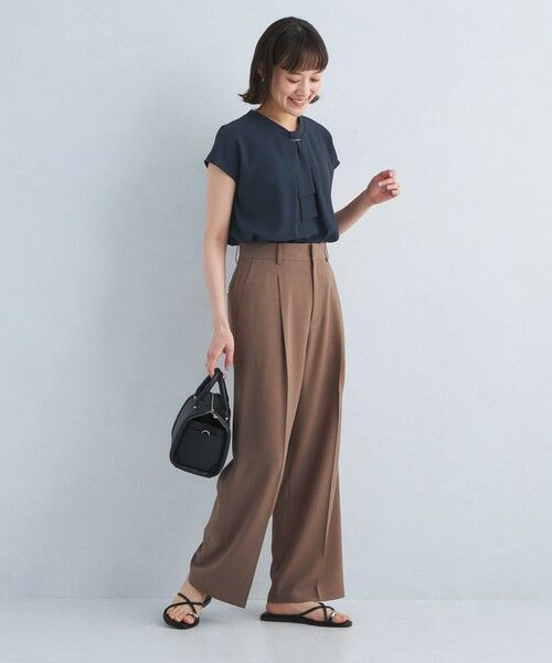 green label relaxing / グリーンレーベル リラクシング シャツ・ブラウス | チャーム ボウタイ フレンチスリーブ ブラウス | 詳細8