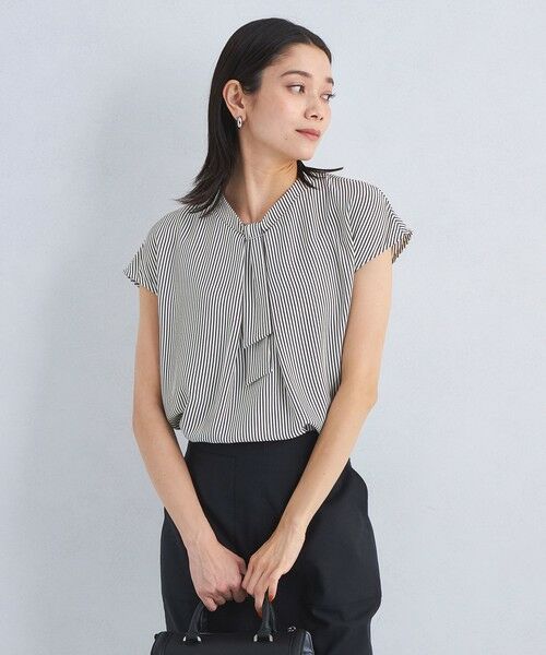 green label relaxing / グリーンレーベル リラクシング シャツ・ブラウス | チャーム ボウタイ フレンチスリーブ ブラウス | 詳細26