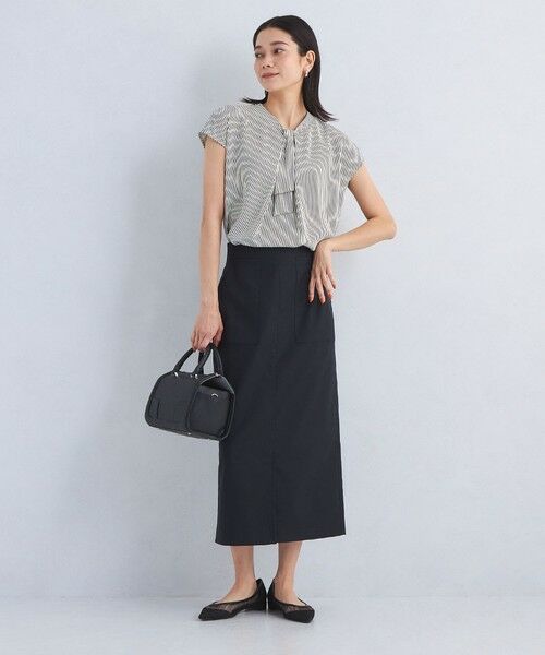 green label relaxing / グリーンレーベル リラクシング シャツ・ブラウス | チャーム ボウタイ フレンチスリーブ ブラウス | 詳細29