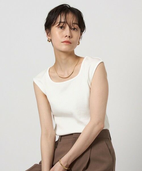 green label relaxing/グリーンレーベル リラクシング ブライトリブ フレンチスリーブ プルオーバー カットソー OFF WHITE FREE green label relaxing/グリーンレーベル リラクシング ブライトリブ フレンチスリーブ プルオーバー カットソー OFF WHITE FREE