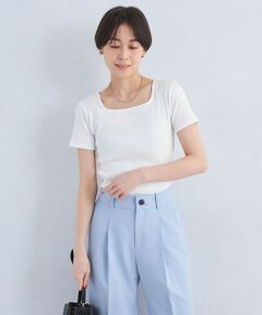 green label relaxing / グリーンレーベル リラクシング カットソー | ブライトリブ スクエアネック ショートスリーブ プルオーバー カットソー-制菌-