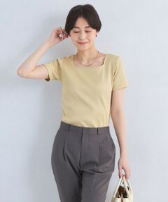 green label relaxing / グリーンレーベル リラクシング カットソー | ブライトリブ スクエアネック ショートスリーブ プルオーバー カットソー-制菌-