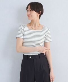 green label relaxing / グリーンレーベル リラクシング カットソー | ブライトリブ スクエアネック ショートスリーブ プルオーバー カットソー-制菌-