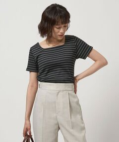 green label relaxing / グリーンレーベル リラクシング カットソー | ブライトリブ スクエアネック ショートスリーブ プルオーバー カットソー-制菌-