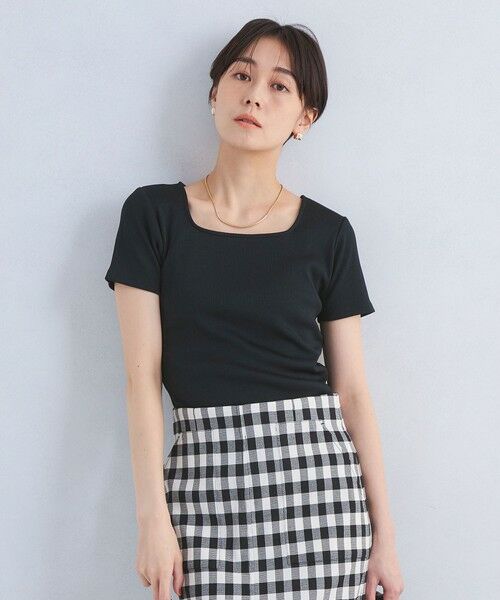 green label relaxing / グリーンレーベル リラクシング カットソー | ブライトリブ スクエアネック ショートスリーブ プルオーバー カットソー-制菌- | 詳細6