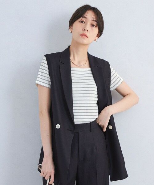 green label relaxing / グリーンレーベル リラクシング カットソー | ブライトリブ スクエアネック ショートスリーブ プルオーバー カットソー-制菌- | 詳細11