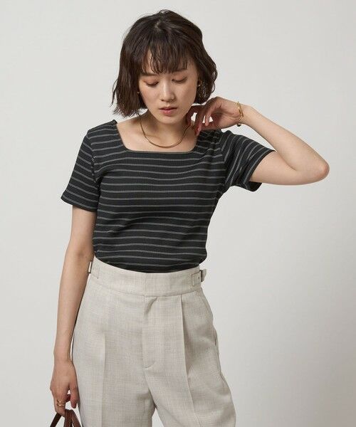 green label relaxing / グリーンレーベル リラクシング カットソー | ブライトリブ スクエアネック ショートスリーブ プルオーバー カットソー-制菌- | 詳細27