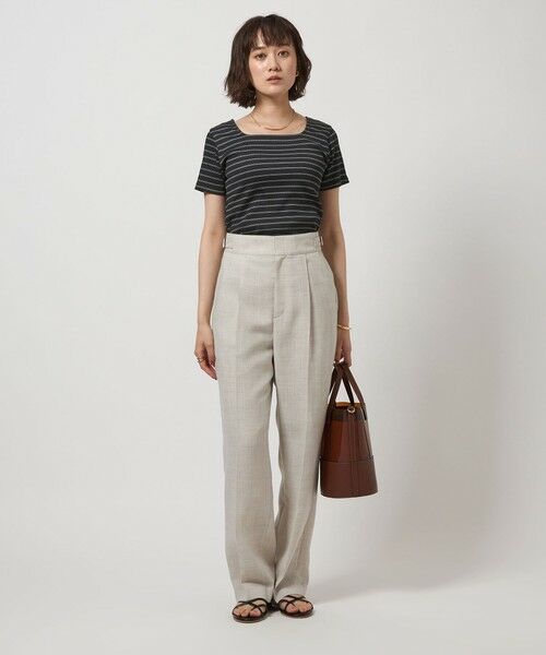 green label relaxing / グリーンレーベル リラクシング カットソー | ブライトリブ スクエアネック ショートスリーブ プルオーバー カットソー-制菌- | 詳細29