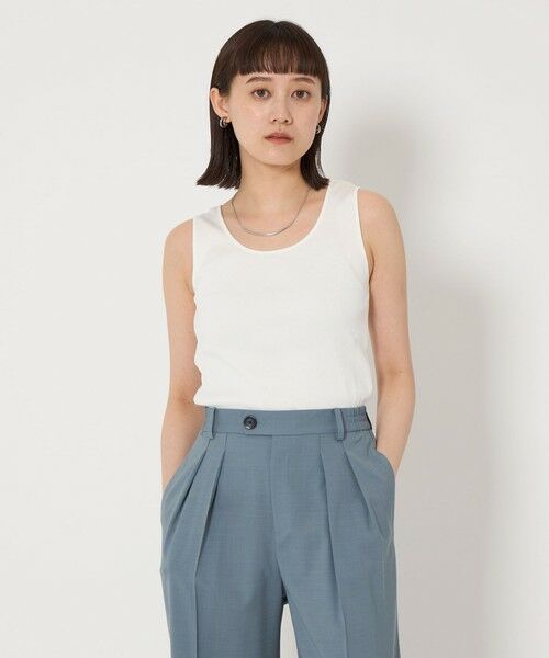 green label relaxing/グリーンレーベル リラクシング ブライトリブ スクープネック タンクトップ OFF WHITE FREE green label relaxing/グリーンレーベル リラクシング ブライトリブ スクープネック タンクトップ OFF WHITE FREE
