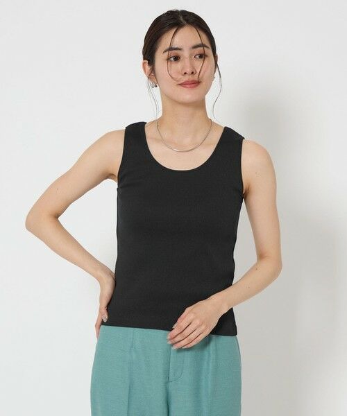 green label relaxing/グリーンレーベル リラクシング ブライトリブ スクープネック タンクトップ BLACK FREE green label relaxing/グリーンレーベル リラクシング ブライトリブ スクープネック タンクトップ BLACK FREE