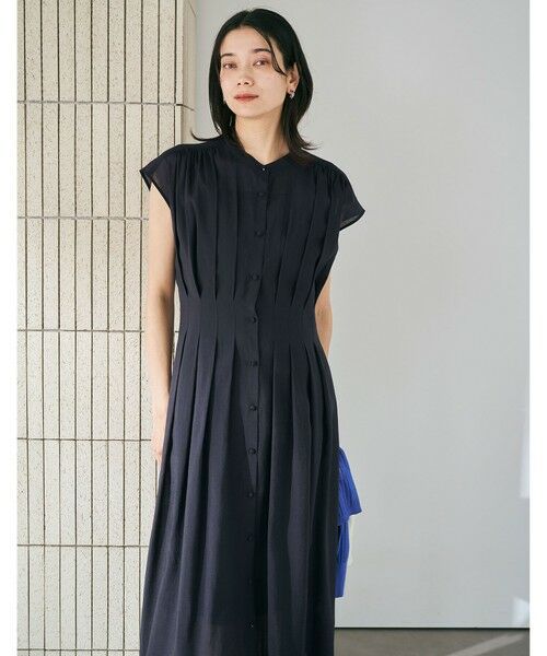 green label relaxing / グリーンレーベル リラクシング ロング・マキシ丈ワンピース | カッセン ウエストタック フレンチスリーブ ワンピース | 詳細6