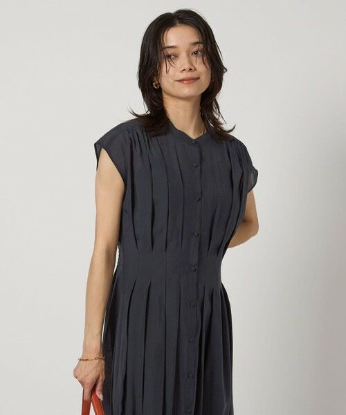 green label relaxing / グリーンレーベル リラクシング ロング・マキシ丈ワンピース | カッセン ウエストタック フレンチスリーブ ワンピース | 詳細10