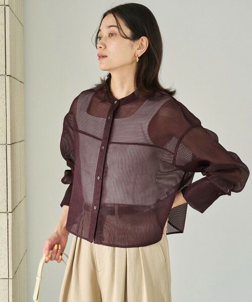 green label relaxing/グリーンレーベル リラクシング シアー コードレーン シャツ MD. BROWN FREE green label relaxing/グリーンレーベル リラクシング シアー コードレーン シャツ MD. BROWN FREE