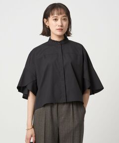 green label relaxing / グリーンレーベル リラクシング シャツ・ブラウス | フレアスリーブ クロップド シャツ -マシンウォッシャブル・UVカット-