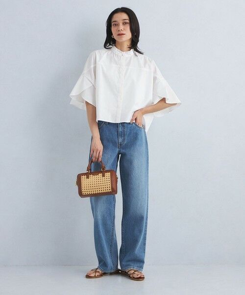 green label relaxing / グリーンレーベル リラクシング シャツ・ブラウス | フレアスリーブ クロップド シャツ -マシンウォッシャブル・UVカット- | 詳細2