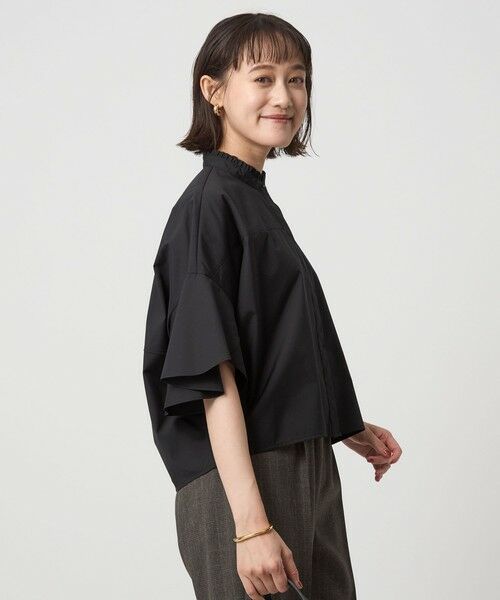 green label relaxing / グリーンレーベル リラクシング シャツ・ブラウス | フレアスリーブ クロップド シャツ -マシンウォッシャブル・UVカット- | 詳細5