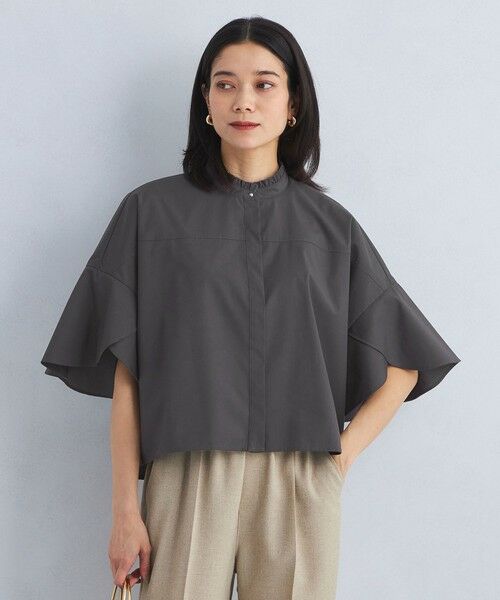 グリーンレーベル フレア袖クロップドシャツ UNITED ARROWS green label relaxing｜フレアスリーブ
