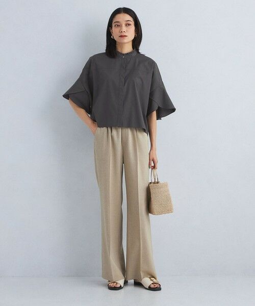 green label relaxing / グリーンレーベル リラクシング シャツ・ブラウス | フレアスリーブ クロップド シャツ -マシンウォッシャブル・UVカット- | 詳細10