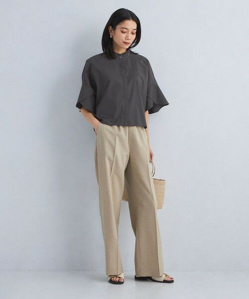 green label relaxing / グリーンレーベル リラクシング シャツ・ブラウス | フレアスリーブ クロップド シャツ -マシンウォッシャブル・UVカット- | 詳細11