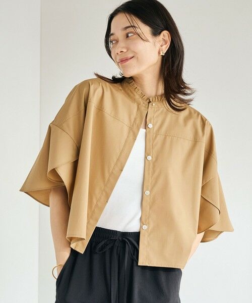 green label relaxing / グリーンレーベル リラクシング シャツ・ブラウス | フレアスリーブ クロップド シャツ -マシンウォッシャブル・UVカット- | 詳細14