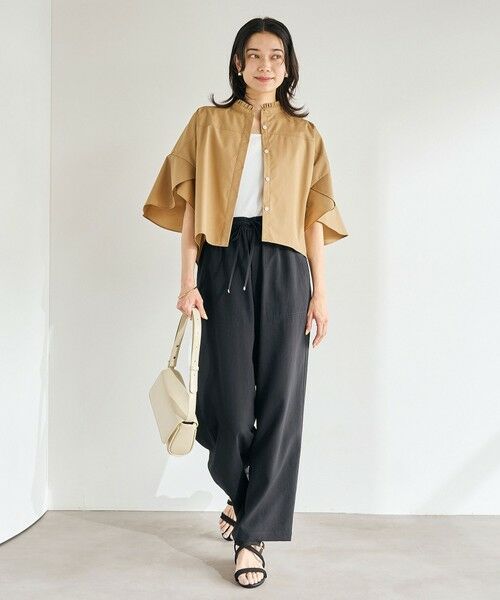 green label relaxing / グリーンレーベル リラクシング シャツ・ブラウス | フレアスリーブ クロップド シャツ -マシンウォッシャブル・UVカット- | 詳細15