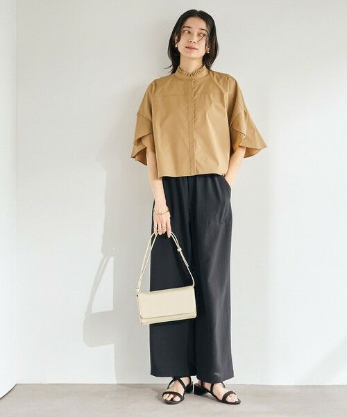 green label relaxing / グリーンレーベル リラクシング シャツ・ブラウス | フレアスリーブ クロップド シャツ -マシンウォッシャブル・UVカット- | 詳細17