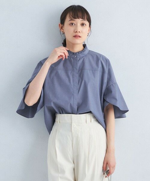 green label relaxing / グリーンレーベル リラクシング シャツ・ブラウス | フレアスリーブ クロップド シャツ -マシンウォッシャブル・UVカット- | 詳細19