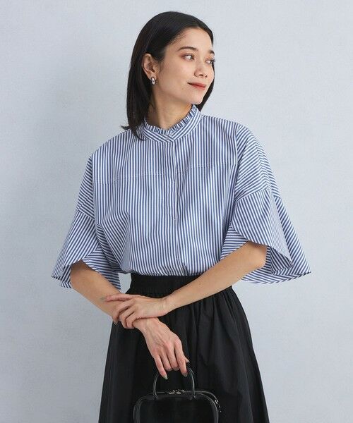 green label relaxing / グリーンレーベル リラクシング シャツ・ブラウス | フレアスリーブ クロップド シャツ -マシンウォッシャブル・UVカット- | 詳細22