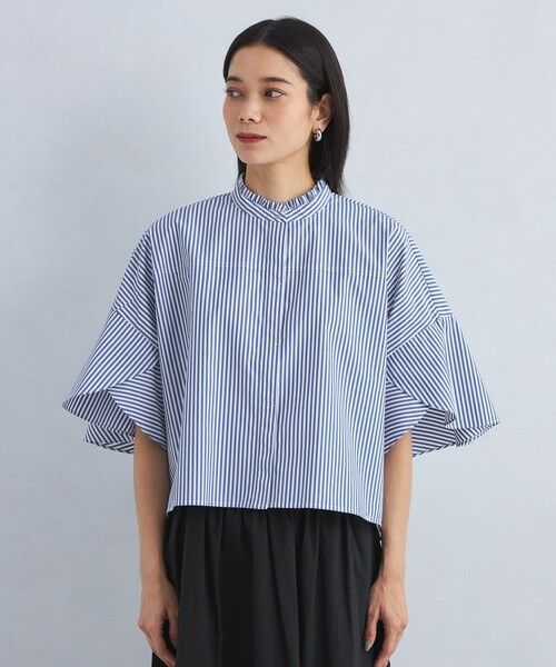 green label relaxing / グリーンレーベル リラクシング シャツ・ブラウス | フレアスリーブ クロップド シャツ -マシンウォッシャブル・UVカット- | 詳細25