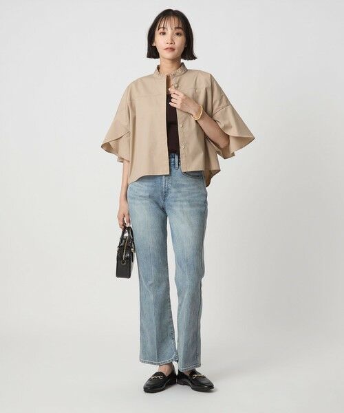 green label relaxing / グリーンレーベル リラクシング シャツ・ブラウス | フレアスリーブ クロップド シャツ -マシンウォッシャブル・UVカット- | 詳細29