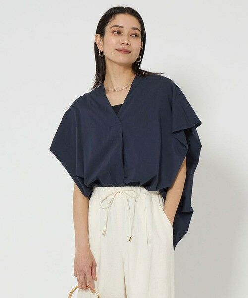 green label relaxing/グリーンレーベル リラクシング ショルダータック スキッパー ブラウス NAVY FREE green label relaxing/グリーンレーベル リラクシング ショルダータック スキッパー ブラウス NAVY FREE