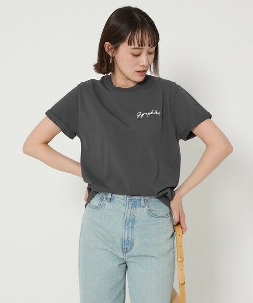 green label relaxing/グリーンレーベル リラクシング <Gymphlex>ショートスリーブ EMB Tシャツ DK. GRAY FREE green label relaxing/グリーンレーベル リラクシング <Gymphlex>ショートスリーブ EMB Tシャツ DK. GRAY FREE